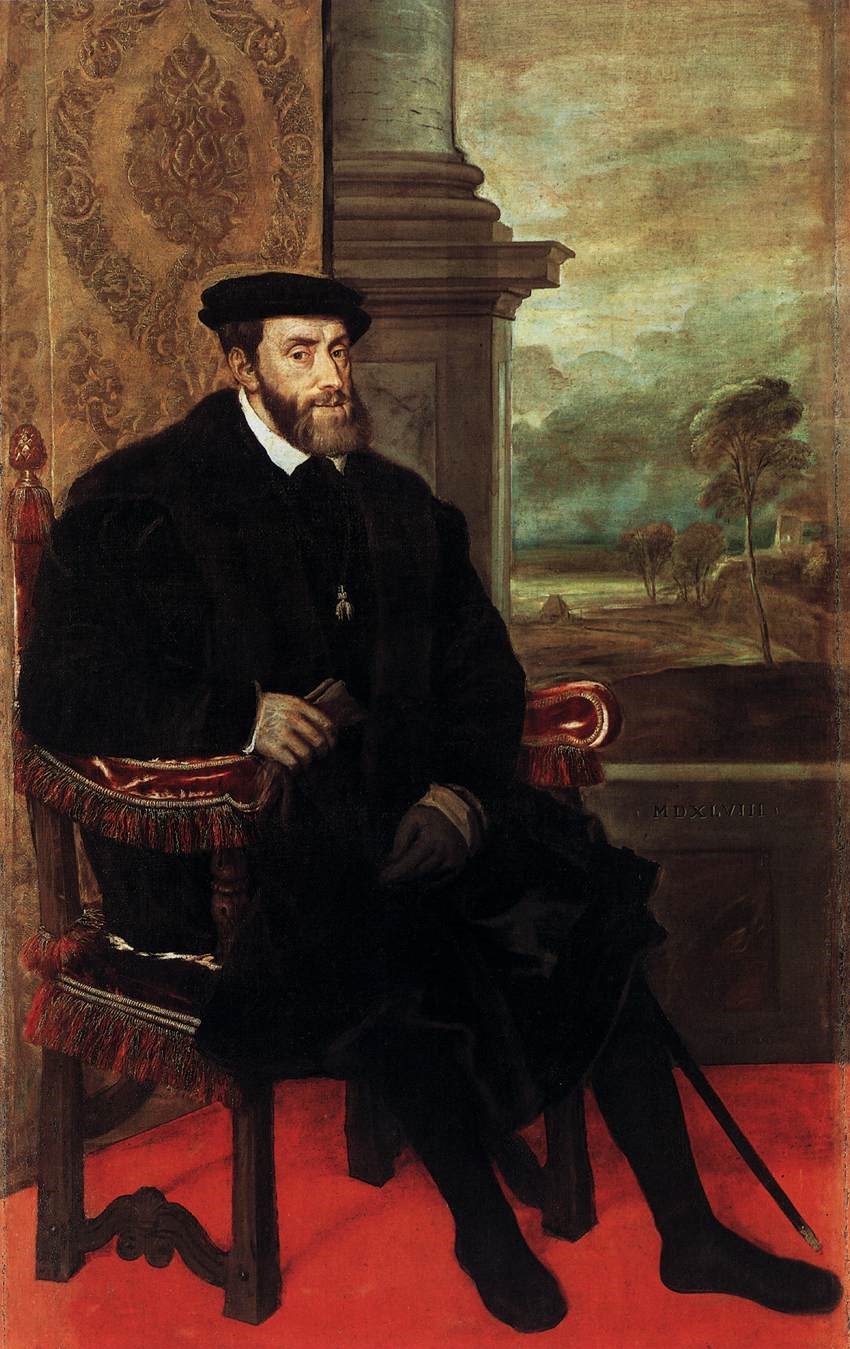 HRE-Charles-V-by-Titian.-Betrothed-to-Mary-when-she-was-a-child-he-was-too-old-and-tired-to-marry-her-in-the-1550s